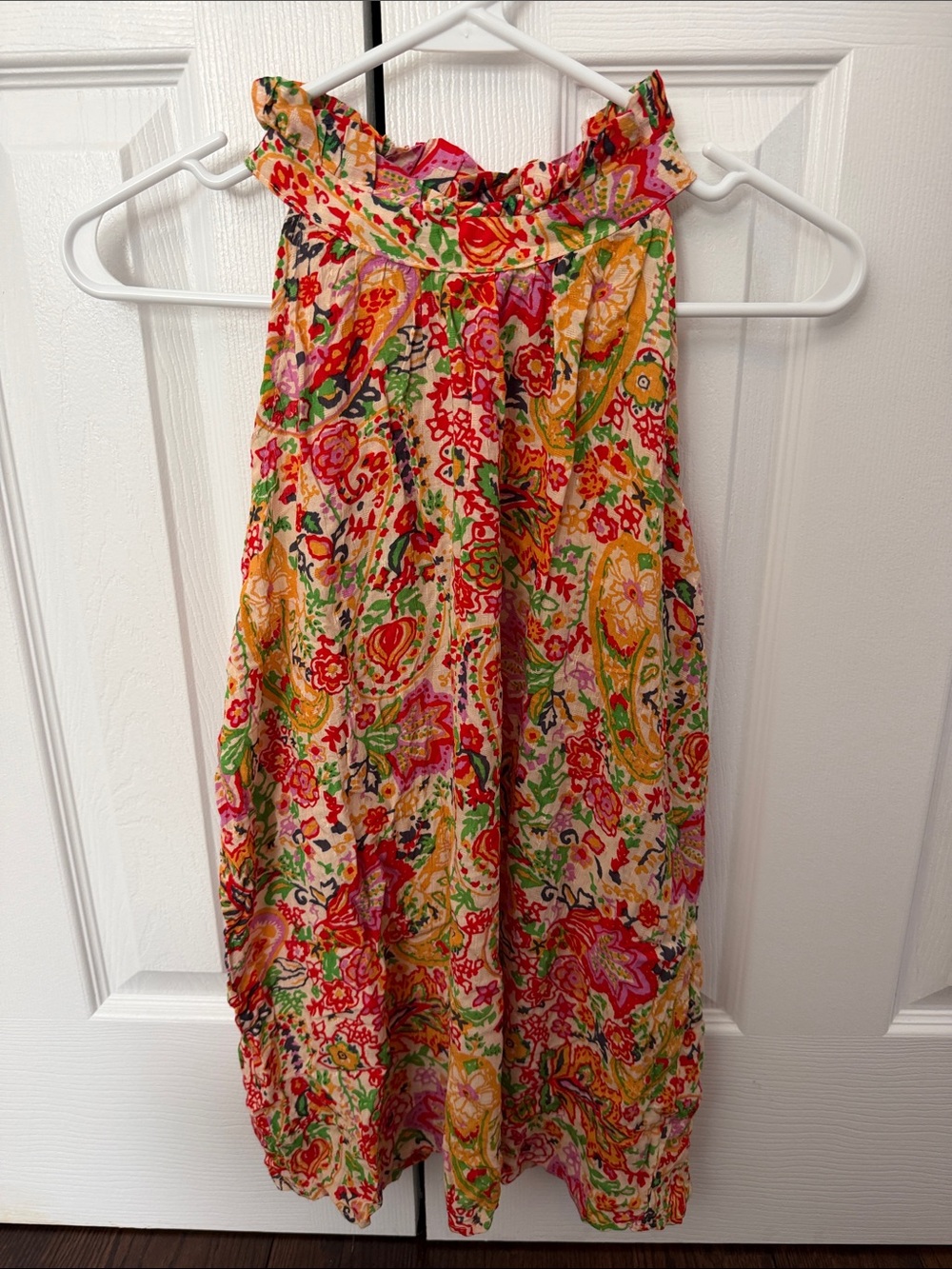 Cynthia Rowley Vibrant Floral Halter Shirt - Pink, Red, Yellow, Green